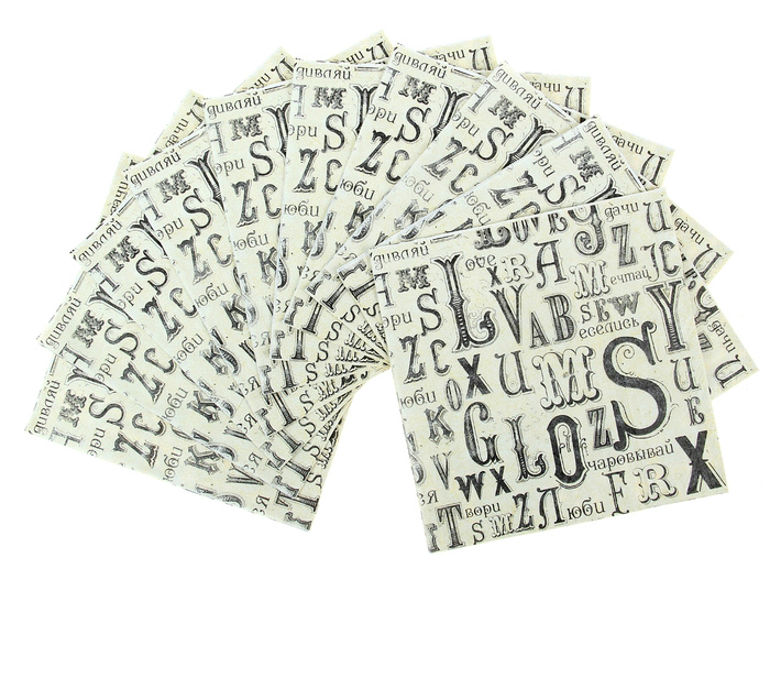 Салфетки для декупажа 33*33см Буквы 3-х слойные 1035349								