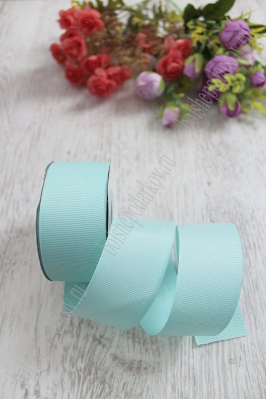 Лента репсовая 40мм св.аквамариновый 218 40мм*25м 127-129														