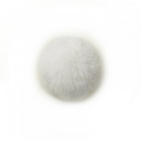 Помпон натуральный кролик 8см белый в пакете PNK051														