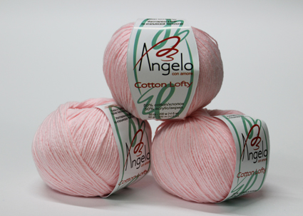 Пряжа "COTTON LOFTY" 022 св. розовый 10*50 г. 200м 50% хлопок, 50% акрил