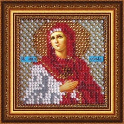 Вышивка бисером Вышивальная мозаика "Св.Муч. София" с рамкой (6,5*6,5см) мини-иконостас