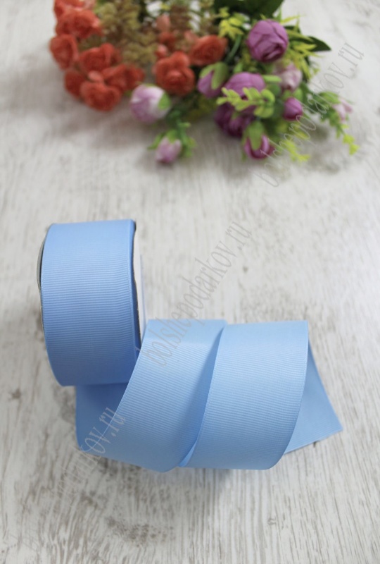 Лента репсовая 40мм голубой 97 40мм*25м 127-127														