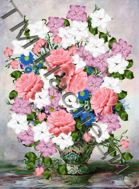 Вышивка лентами Наследие "Букет"  26*36см НЛ3-003														