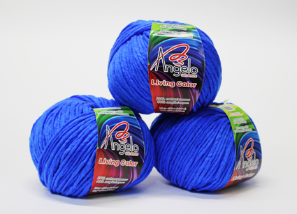 Пряжа "LIVING COLOR" 34 василек  10*75 г. 100м 20% хлопок 80% акрил  Наследие 34														