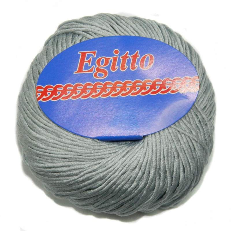 Пряжа "EGITTO" 202 серый 10*50 г. 120м 100% мерсеризованный хлопок  Weltus 202														