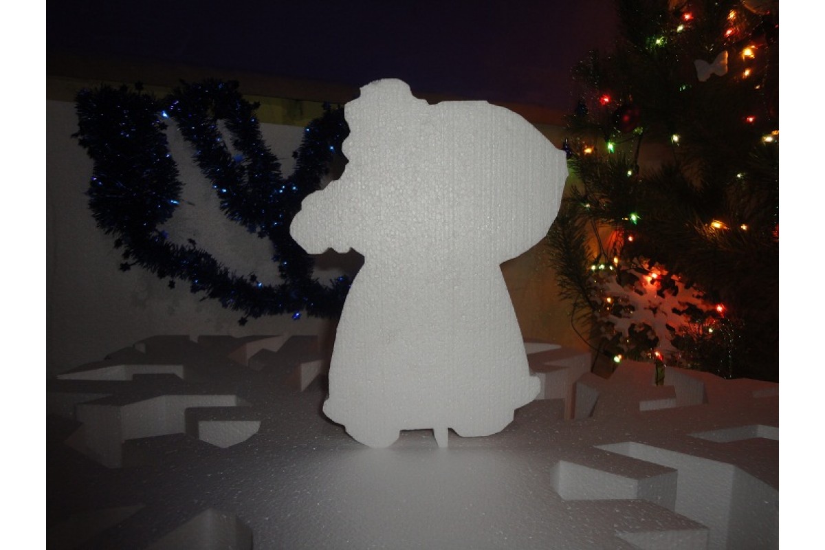 Пенопласт белый Дед Мороз с мешком h=30cм за 1шт.