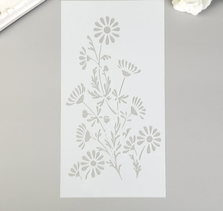 Трафарет для творчества "Ромашковый куст" 23х12см пластик  АртУзор 5180346														