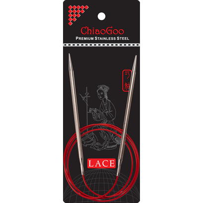 Спицы круговые Lace D 4,0см, длина 60см металл с металл. тросиком обтянутый нейлоном  ChiaoGoo 7024-6														