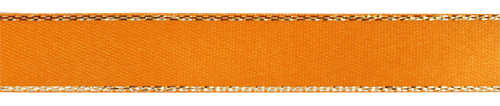 Лента атласная двустор. с серебр. нитью 12мм оранжевый 8020, 12мм*33,0