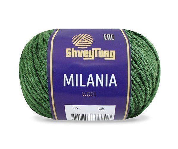 Пряжа "ShveyTorg Milania" 14895 зеленый 10*50 г. 120м 100% Шерсть  ТУРЦИЯ