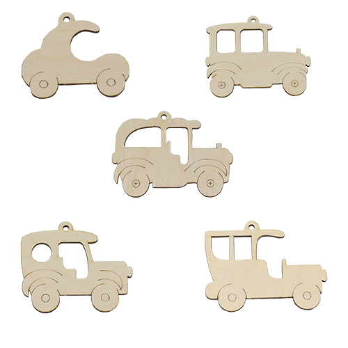 Заготовки деревян. Подвески "Автомобили ассорти" набор 5шт. за 1шт.  Астра 505511/L-893														