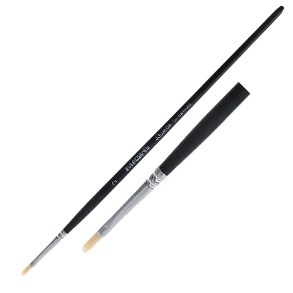 Кисть синтетика плоская жесткая 02 "Зима"  МАЛЕВИЧЪ 710002														