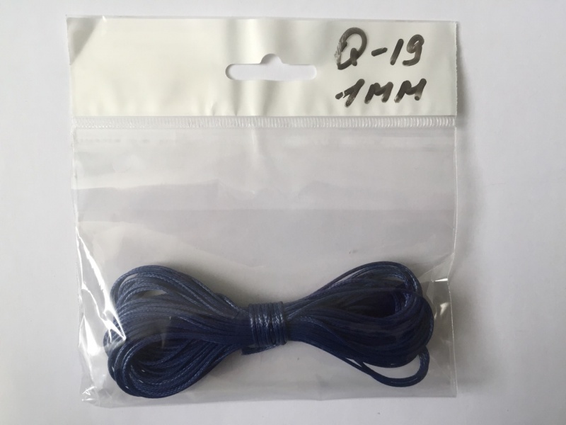 Шнур вощеный d=1.0мм цв. Q-19 т. синий 10м Q-19														