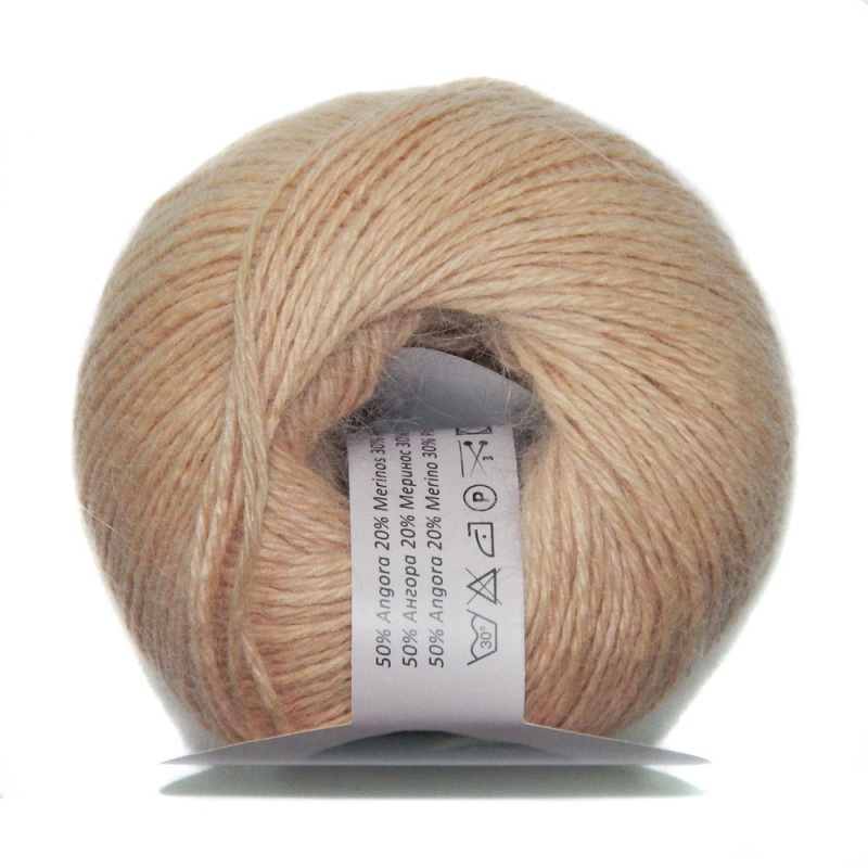 Пряжа "ANGORA SOFT" 7303 св.пудра  10*25 г.125м 50% ангора, 20% меринос, 30% полиамид Италия 7303														