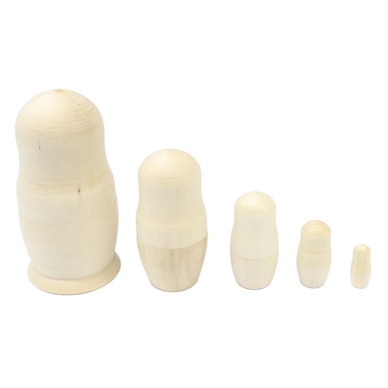 Заготовки деревян. Матрешка 110*55мм набор 5шт. 558577														