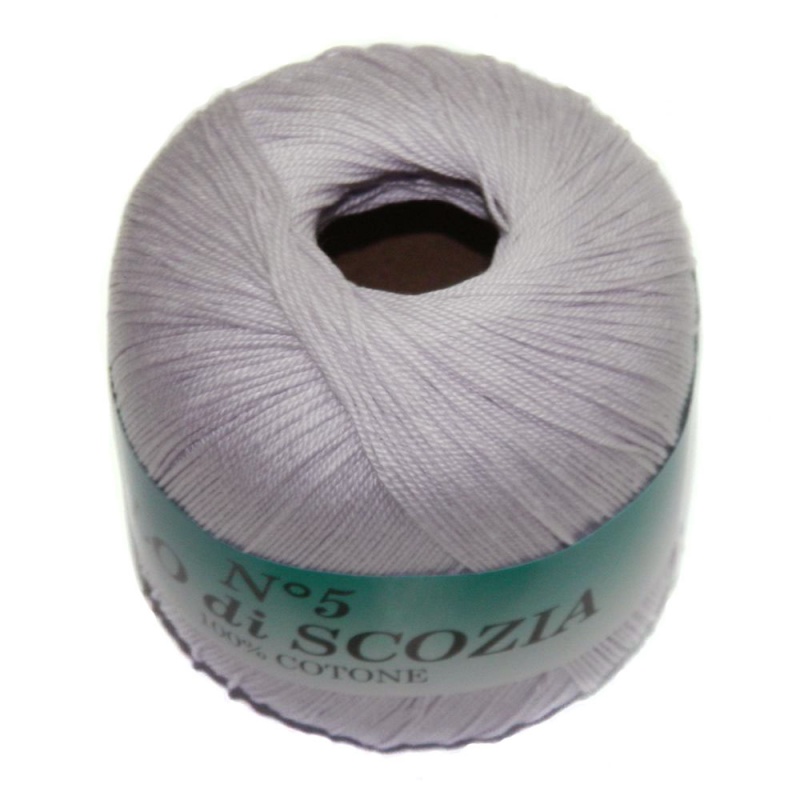 Пряжа "FILO di SCOFIA №5" 33св. сиреневый 10*50 г. 226м 100% хлопок  Италия 33														