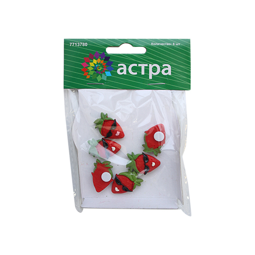 Объемные фигурки Клубника в очках 25мм за 1шт АСТРА 7713780/LR15-4611