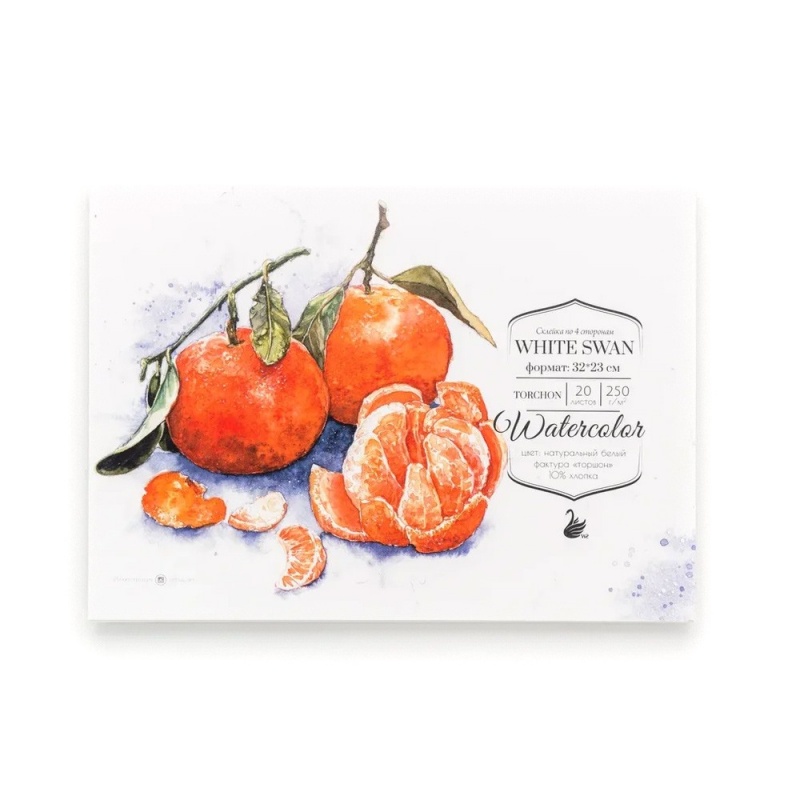Скетчбук для акварели 20л. 320*230мм "Малевичъ. White Swan" 100% хлопок, 250гр/м2 401444 Скетчбук для акварели 20л. 320*230мм "Малевичъ. White Swan" 100% хлопок, 250гр/м2 401444