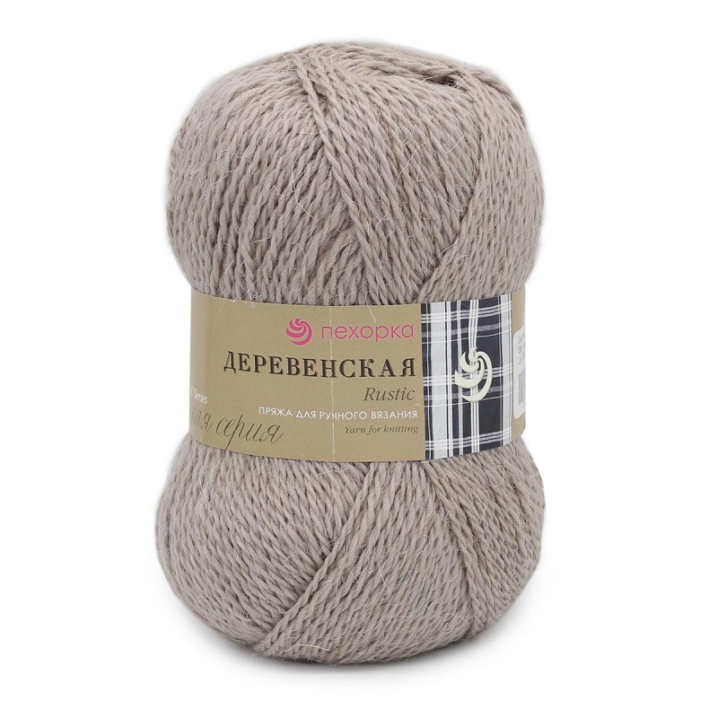Пряжа "Деревенская" 388 т.верба 10*100 г. 250м 100% шерсть п/грубая  Пехорка 388														