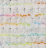 Пряжа "PUFFY COLOR" 5794 белый c радужным 5*100 г. 9,2м. 100% микрополиэстр 5794														