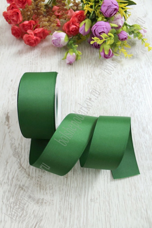 Лента репсовая 40мм зеленый 224 40мм*25м 127-138														