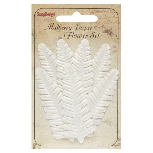 Листочки, Папоротник белый бумага набор 7шт.  ScrapBerrys SCB300612														