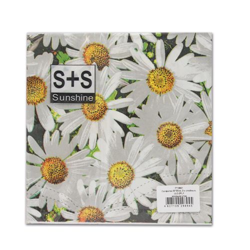 Салфетки 33*33см, Ромашки/Тюльпан/Лилия 2-хслойные цвет JLC-2PLY 7713801														