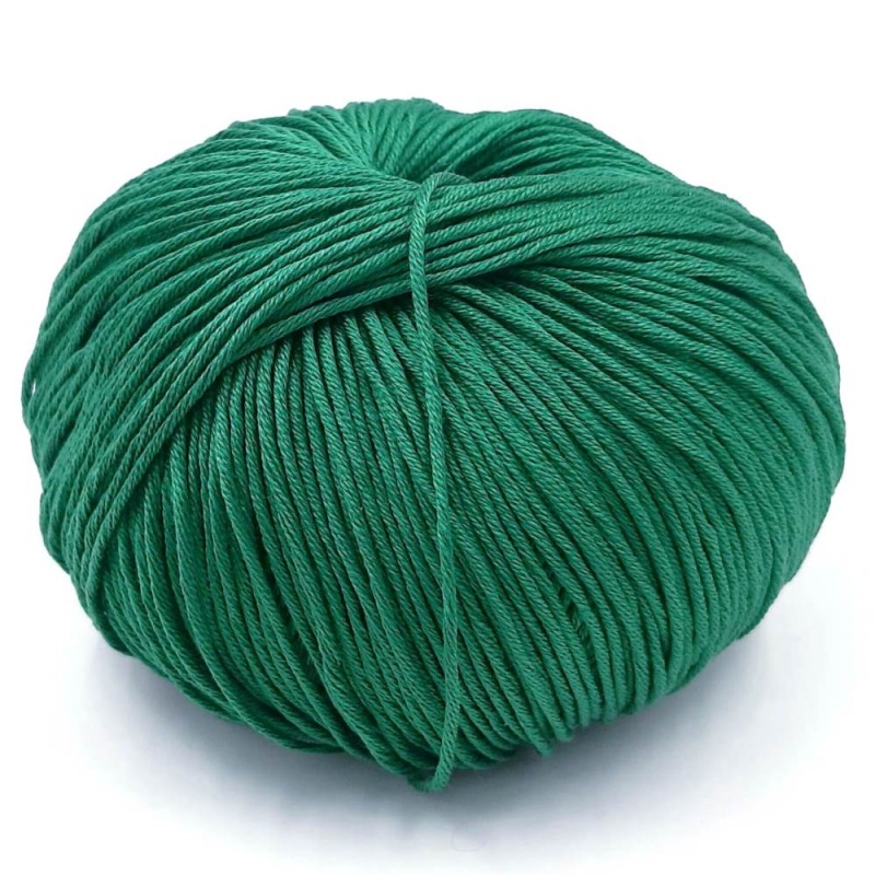 Пряжа "EGITTO" 111 темный изумруд 10*50 г. 120м 100% мерсеризованный хлопок  Weltus
