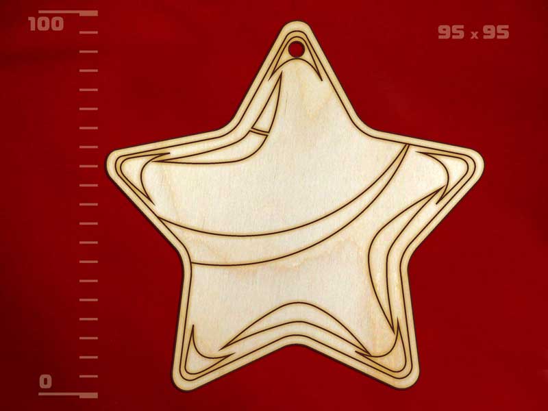 Заготовка для декорирования "Звезда-2" 95*95 дерево  Полноцвет 131130														