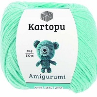Пряжа "AMIGURUMI" 551 нежная мята 5*50 г. 130м 51% акрил, 49% хлопок  Alize