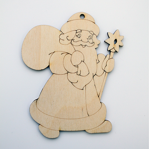 Заготовки деревян. Дед Мороз с мешком 10*12,5см  АСТРА