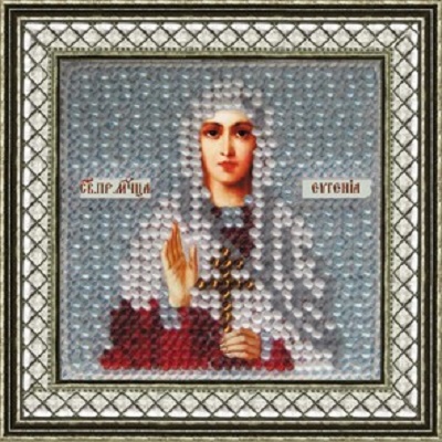 Вышивка бисером Вышивальная мозаика "Св.Прпд. Евгения Римская" с рамкой (6,5*6,5см) мини-иконостас