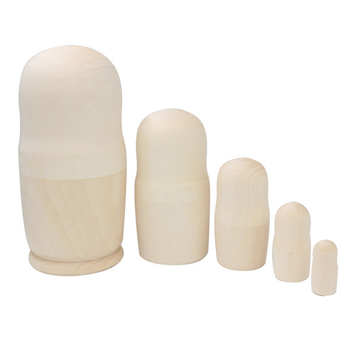 Заготовки деревян. Матрешка 175*65мм набор 5шт. 553534																											