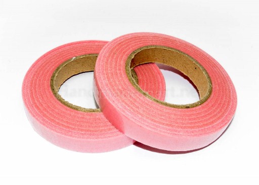 Лента флористическая 12,0мм тейп-лента цв. розовый 12,0мм*27м