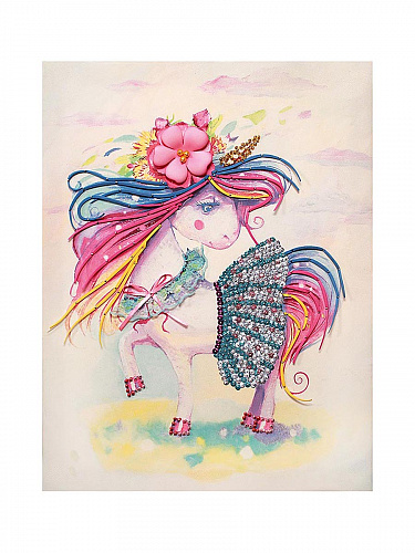 Набор для творчества "Мозаика из пайеток на холсте Единорожка"  Волшебная мастерская