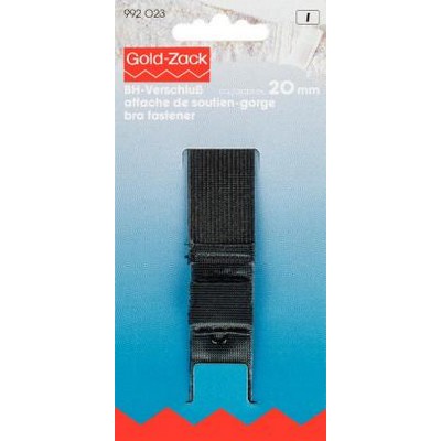 Застежка для бюстгальтера с защитой для кожи, 3 крючка 20 мм черный цвет