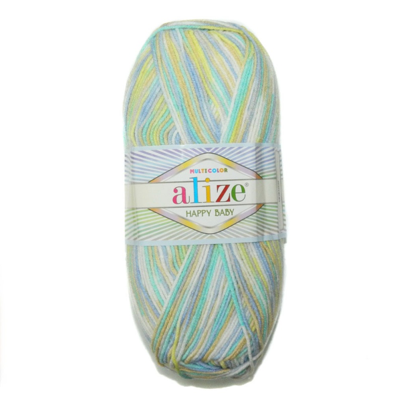 Пряжа "HAPPY BABY multicolor" 52207    5*100 г. 330м 35% полиамид, 65 % акрил  ALIZE 52207														