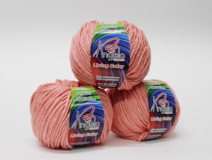Пряжа "LIVING COLOR" 04 розовый 10*75 г. 100м 20% хлопок 80% акрил  Наследие 04														