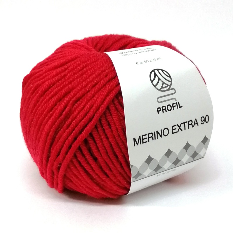 Пряжа "MERINO 90" 046 красный 10*50 г. 90м 100% меринос экстрафайн  FILATI 046														
