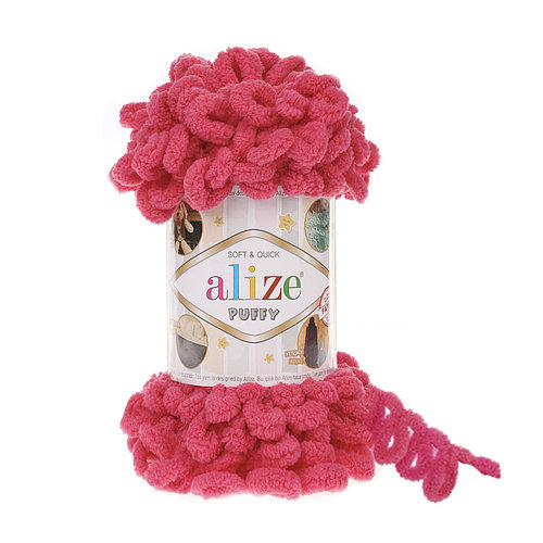 Пряжа "PUFFY" 149 фукcия 5*100 г. 9,2м. 100% микрополиэстр 149														