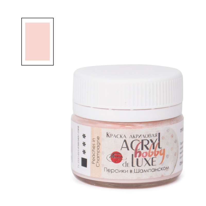 Краски акриловые  1цв. персики в шампанском "Акрил-Хобби Де Люкс", 20 мл  ТАИР