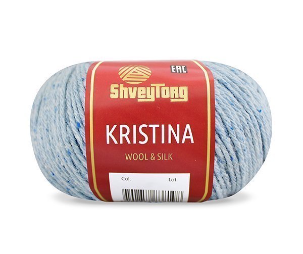 Пряжа "ShveyTorg Kristina" 07732 св. голубой 10*50 г. 150м 50% мериносовая шерсть, 25%шелк, 25% полиамид  ТУРЦИЯ