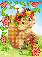 Канва с рисунком бисером Бельчонок (12*16см)  Наследие Д-078