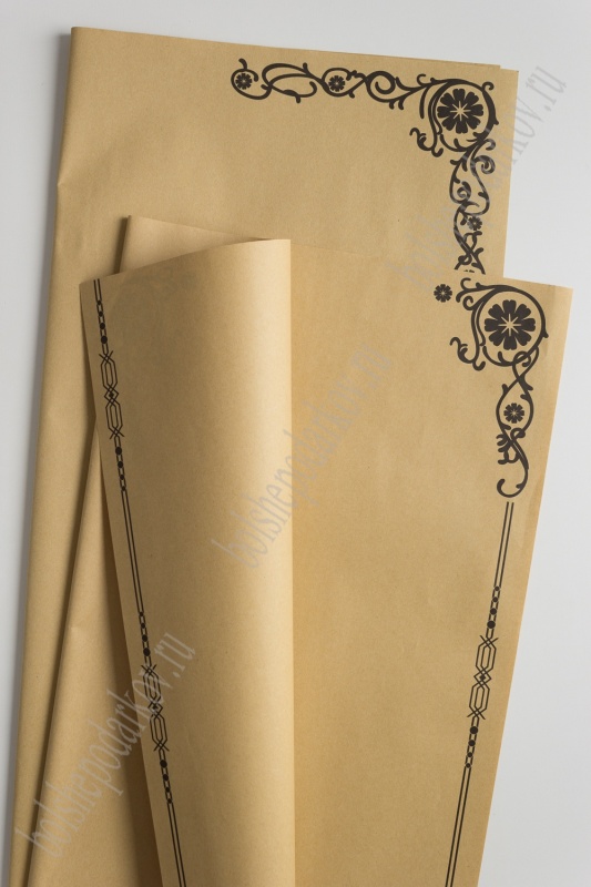 Бумага упаковочная "Вензель" SF-2367 цв. натуральный/темно-синий 58*58 см 811-323/SF-2367														