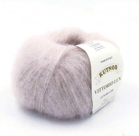 Пряжа "Vittorio Lux" 1011 пыль роза 10*25г. 210м. 78%супер кид мохер, 14%шёлк, 4%люрекс, 4%полиамид  Италия 1011														