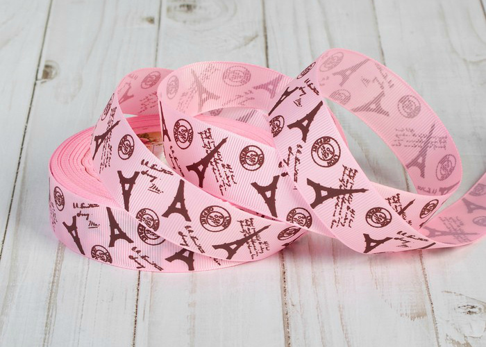 Лента репсовая "Париж" розовый 25мм, 25мм*22м  АртУзор 1880741														