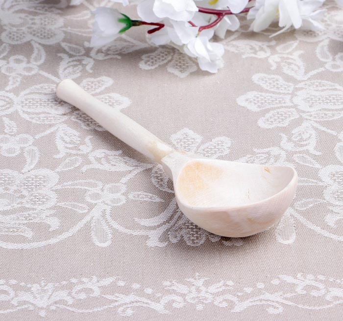 Заготовки деревян. Ложка полубасская цв.белый 5,7*19*3,5см за 1шт.  СЛ 1221293														