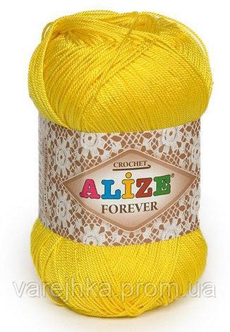 Пряжа "FOREVER" 110 желтый 5*50 г. 300м 100% микрофибра-акрил  ALIZE 110														