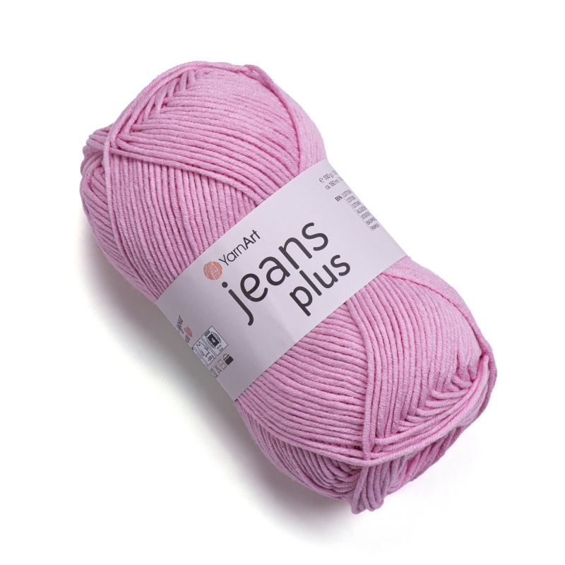 Пряжа "JEANS plus" 36 розовый 100г, 160м, 55% хлопок, 45% акрил