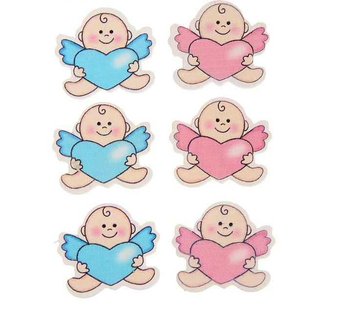 Декор Наклейка Baby с сердечком ассорти 3,0*3,0см  1215249							